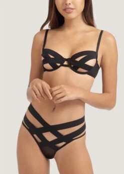 BLUEBELLA Emilia (Black) Open Brief -BLUEBELLA Sales Store 40246.BK bluebella emilia bra brief black underwire nonpadded sexy lingerie F