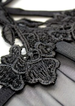 BLUEBELLA Nova (Black) Basque -BLUEBELLA Sales Store 40996 bluebella nova basque bodysuit suspender lace mesh black sexy lingerie body f