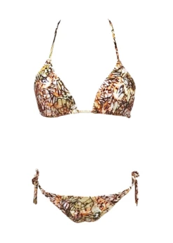 Hula Triangle Top & String Tie Bottoms (Brown)