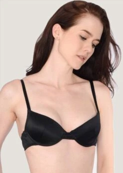 Pleated Underwire Bra (Black)