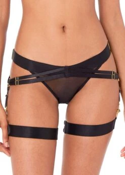Merida Suspender Brief (Black) 6 Merida Suspender Brief (Black) -BLUEBELLA Sales Store AW21K05B bordelle merida suspender brief black ouvert sexy lingerie bottoms C