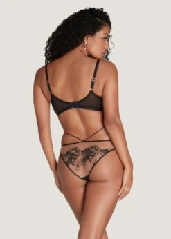 AGENT PROVOCATEUR Kalia Brief (Black / Sand) -BLUEBELLA Sales Store agent provocateur kalia full brief black lace mesh underwear luxury lingerie C