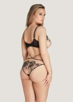 AGENT PROVOCATEUR Kalia Brief (Black / Sand) -BLUEBELLA Sales Store agent provocateur kalia full brief black lace mesh underwear luxury lingerie E