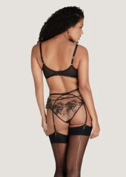 AGENT PROVOCATEUR Kalia Suspender (Black / Sand) 7 AGENT PROVOCATEUR Kalia Suspender (Black / Sand) -BLUEBELLA Sales Store agent provocateur kalia suspender black lace mesh luxury lingerie C