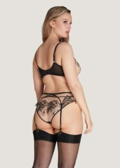 AGENT PROVOCATEUR Kalia Suspender (Black / Sand) 9 AGENT PROVOCATEUR Kalia Suspender (Black / Sand) -BLUEBELLA Sales Store agent provocateur kalia suspender black lace mesh luxury lingerie E