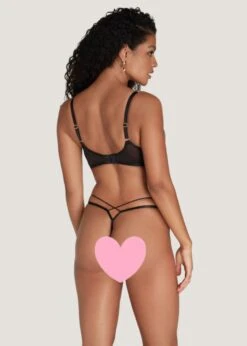 AGENT PROVOCATEUR Kalia Thong (Black / Sand) 5 AGENT PROVOCATEUR Kalia Thong (Black / Sand) -BLUEBELLA Sales Store agent provocateur kalia trixie thong black lace mesh underwear luxury lingerie C