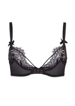 AGENT PROVOCATEUR Kiya Plunge Bra (Black) 11 AGENT PROVOCATEUR Kiya Plunge Bra (Black) -BLUEBELLA Sales Store agent provocateur kiya plunge bra black lace underwired luxury lingerie F