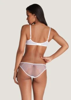 AGENT PROVOCATEUR Lorna Brief (White / Pink) 5 AGENT PROVOCATEUR Lorna Brief (White / Pink) -BLUEBELLA Sales Store agent provocateur lorna full brief white pink mesh underwear luxury lingerie C