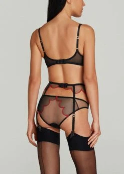 AGENT PROVOCATEUR Lorna Heart Suspender (Black / Red) -BLUEBELLA Sales Store agent provocateur lorna heart suspender belt black sexy luxury lingerie E copy