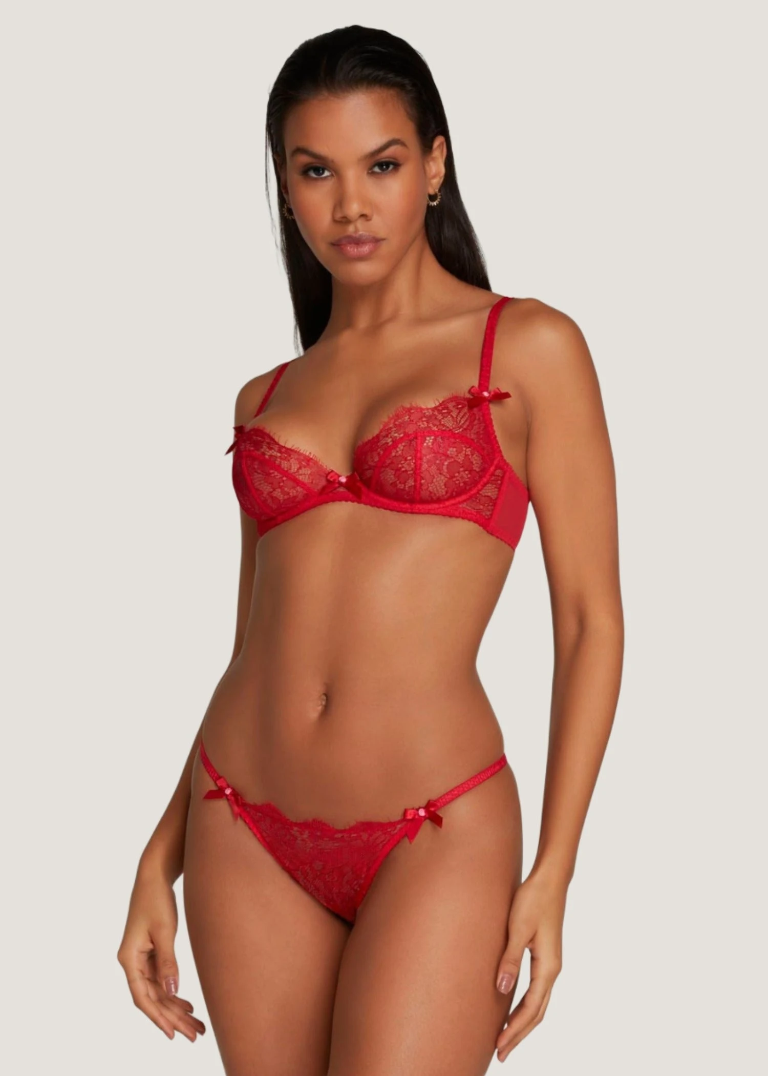 AGENT PROVOCATEUR Lorna Lace Plunge Bra (Red) 2 AGENT PROVOCATEUR Lorna Lace Plunge Bra (Red) - Image 2