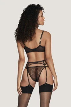 AGENT PROVOCATEUR Lorna Lace Suspender (Black) 9 AGENT PROVOCATEUR Lorna Lace Suspender (Black) -BLUEBELLA Sales Store agent provocateur lorna lace suspender black luxury lingerie C
