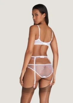 AGENT PROVOCATEUR Lorna Suspender (White / Pink) -BLUEBELLA Sales Store agent provocateur lorna suspender white pink mesh luxury lingerie C