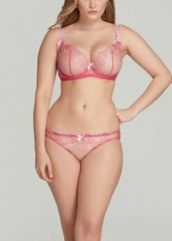 AGENT PROVOCATEUR Maysie Bra (Fuchsia / Baby Pink) -BLUEBELLA Sales Store agent provocateur maysie underwired plunge bra non padded valentines lingerie pink luxury lingerie G
