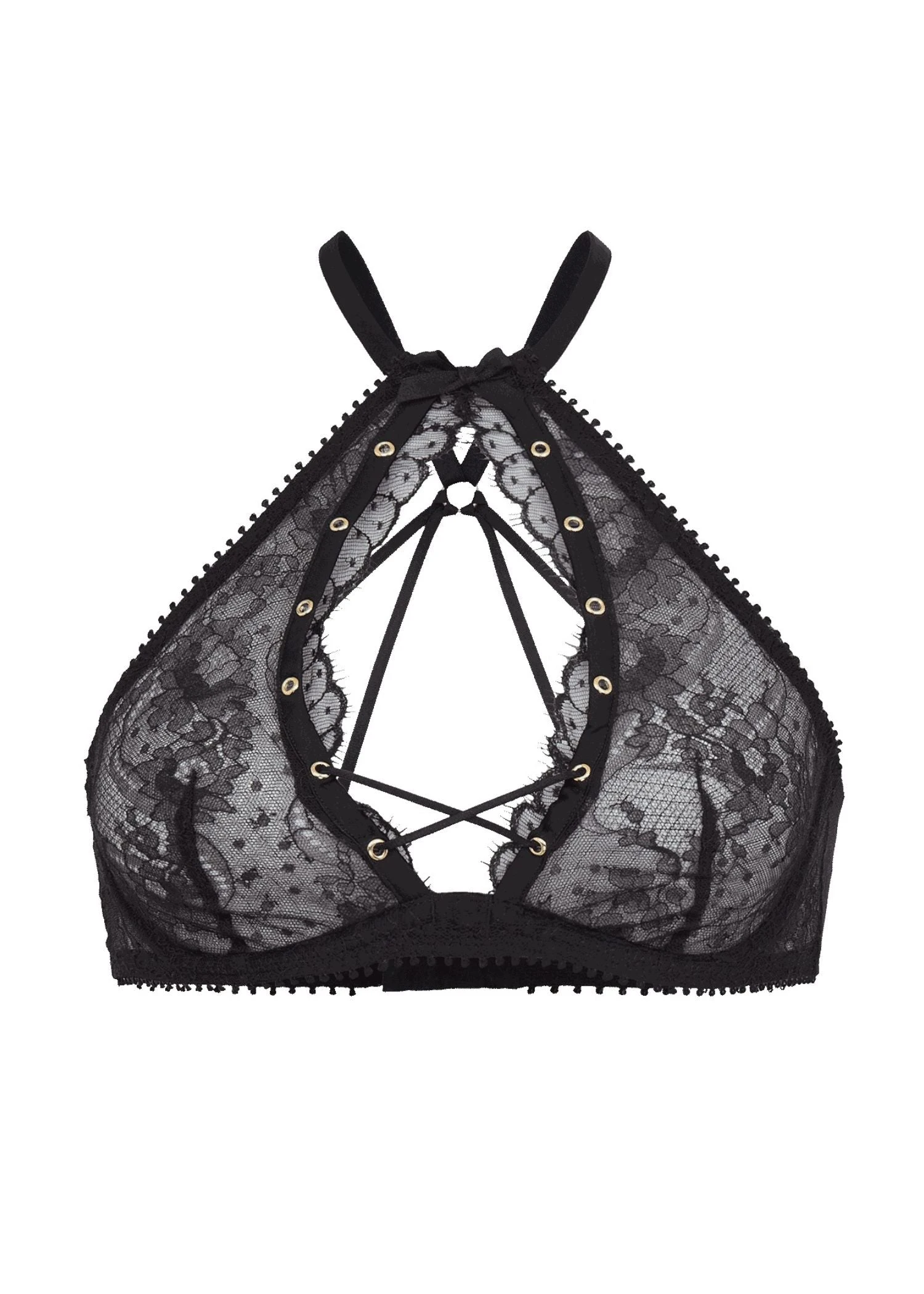 AGENT PROVOCATEUR Vallentina High Neck Underwired Bra (Black) 1 AGENT PROVOCATEUR Vallentina High Neck Underwired Bra (Black)