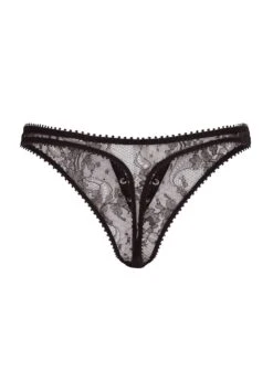 AGENT PROVOCATEUR Vallentina Thong (Black) -BLUEBELLA Sales Store agent provocateur vallentina thong black lace underwear bottoms luxury lingerie D