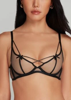 AGENT PROVOCATEUR Zella Bra (Black) -BLUEBELLA Sales Store agent provocateur zella underwired plunge bra non padded black sexy luxury lingerie B