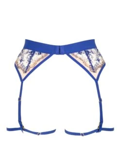 After Midnight Suspender Belt (Ink Blue) -BLUEBELLA Sales Store atelier amour after midnight suspender belt removable garters ink blue luxury lingerie G