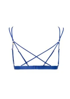 After Midnight Triangle Bra (Ink Blue) -BLUEBELLA Sales Store atelier amour after midnight triangle bra ink blue lace bralette luxury lingerie G