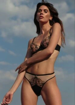 After Midnight Tanga -BLUEBELLA Sales Store atelier amour apres minuit nude mesh tanga brief black lace thong sexy thong K