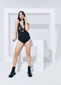 BLUEBELLA Alina Teddy -BLUEBELLA Sales Store bluebella alina teddy black mesh embroidery sleepwear luxury lingerie E