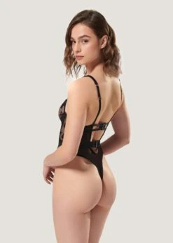 BLUEBELLA Cassandra Wired Body (Black) -BLUEBELLA Sales Store bluebella cassandra wired body black lace bodysuit sexy lingerie C