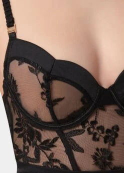 BLUEBELLA Cassandra Wired Body (Black) -BLUEBELLA Sales Store bluebella cassandra wired body black lace bodysuit sexy lingerie D