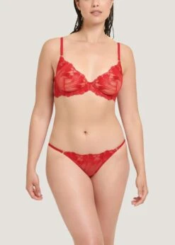 BLUEBELLA Colette Bra (Red) 14 BLUEBELLA Colette Bra (Red) -BLUEBELLA Sales Store bluebella colette bra tomato red underwired non padded embroidery lace sexy lingerie F