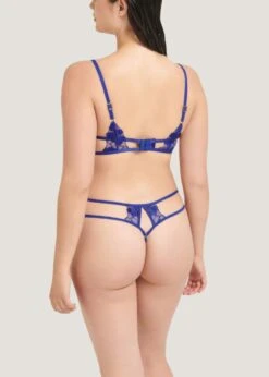 BLUEBELLA Colette Thong (Blue) -BLUEBELLA Sales Store bluebella colette thong blue lace cut out sides sexy underwear lingerie G