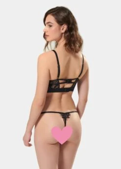 BLUEBELLA Eleanora Thong (Black) -BLUEBELLA Sales Store bluebella eleanora thong black lace underwear bottoms sexy lingerie C