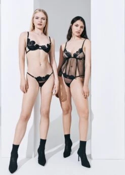 BLUEBELLA Ina Open-Back Brief 12 BLUEBELLA Ina Open-Back Brief -BLUEBELLA Sales Store bluebella ina open back brief black mesh embroidery peephole panty sexy lingerie F