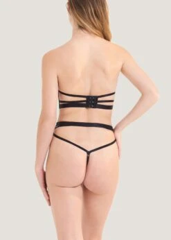 BLUEBELLA Karina High-Waist Thong (Black) -BLUEBELLA Sales Store bluebella karina high waist thong nude mesh black sexy underwear lingerie E
