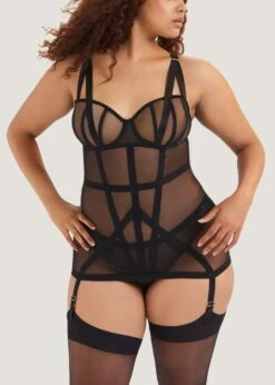 BLUEBELLA Karolina Basque -BLUEBELLA Sales Store bluebella karolina basque black underwire suspender belts bodywear sexy lingerie D