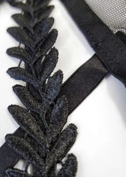 BLUEBELLA Lennon High-Waist Thong (Black) -BLUEBELLA Sales Store bluebella lennon high waist thong black closeup