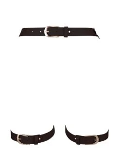 BLUEBELLA Lotus Thigh Harness (Black/Gold) -BLUEBELLA Sales Store bluebella lotus thigh harness black leather gold chains garter bondage sexy lingerie accessory G