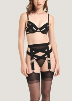 BLUEBELLA Mandra Bra (Black) -BLUEBELLA Sales Store bluebella mandra bra black bondage cupless bra underwired sexy lingerie G