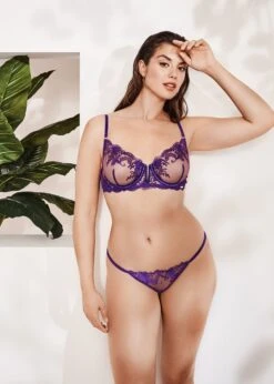 BLUEBELLA Marseille Bra (Heliotrope Purple) -BLUEBELLA Sales Store bluebella marseille bra purple underwired lace mesh non padded sexy lingerie H