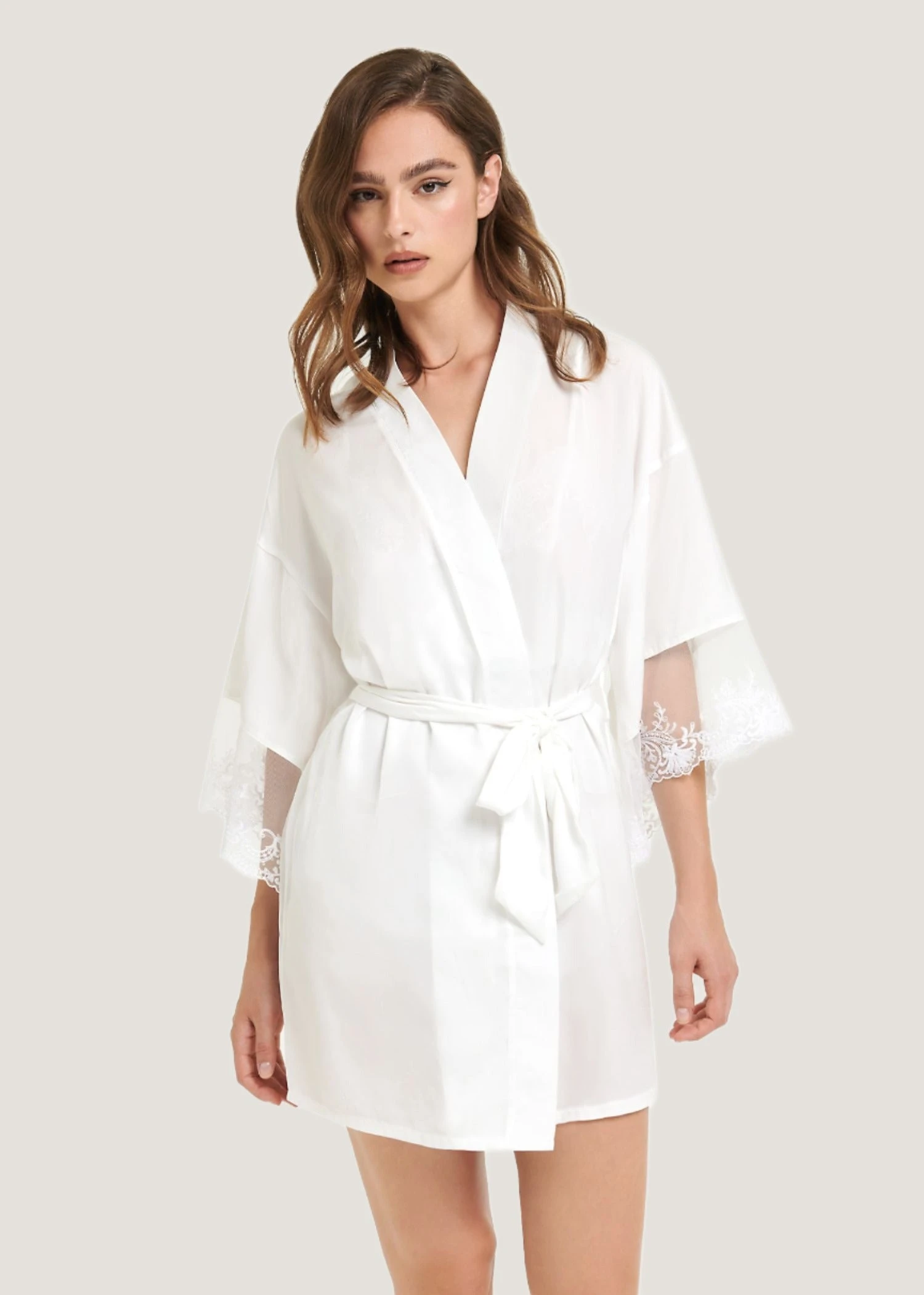 BLUEBELLA Marseille Luxury Satin Kimono (White) 2 BLUEBELLA Marseille Luxury Satin Kimono (White) - Image 2