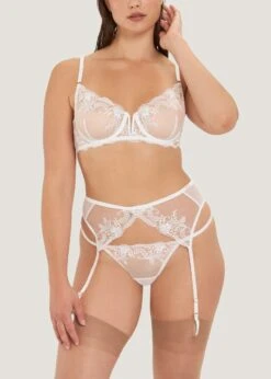 BLUEBELLA Marseille Suspender (White) -BLUEBELLA Sales Store bluebella marseille white suspender belt sexy bottoms sexy lingerie F