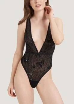 BLUEBELLA Skylar Body -BLUEBELLA Sales Store bluebella skylar mesh body black sequins mesh bodysuit bodywear sexy lingerie D