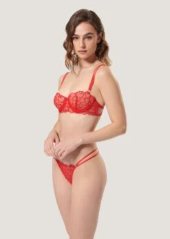 BLUEBELLA Valentina Thong (Red) -BLUEBELLA Sales Store bluebella valentina thong red heart lace valentines day sexy lingerie C