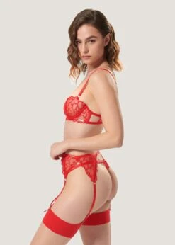 BLUEBELLA Valentina Thong (Red) -BLUEBELLA Sales Store bluebella valentina thong red heart lace valentines day sexy lingerie F