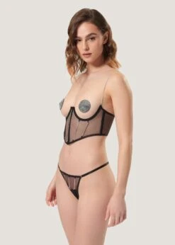 BLUEBELLA Zenn Thong (Black/Silver) -BLUEBELLA Sales Store bluebella zenn thong black silver underwear sexy lingerie C