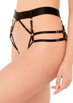 Kora Multi-Style Harness Brief -BLUEBELLA Sales Store bordelle kora multi style harness brief thong black luxury lingerie designer brand sexy lingerie underwear H