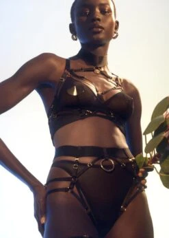 Kora Multi-Style Harness Brief -BLUEBELLA Sales Store bordelle kora multi style harness brief thong black luxury lingerie designer brand sexy lingerie underwear J