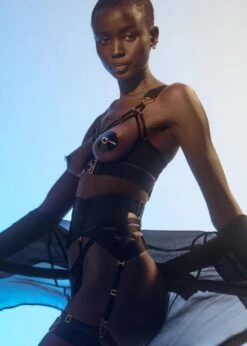 Kora Ouvert Wire Bra -BLUEBELLA Sales Store bordelle kora ouvert wire bra black underwired open bra cupless bra luxury lingerie designer brand sexy lingerie F