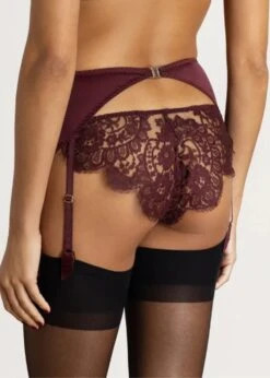 Camellia Suspender Knicker (Sienna) 11 Camellia Suspender Knicker (Sienna) -BLUEBELLA Sales Store coco de mer camellia suspender knicker high waist 2 in 1 panty underwear red lace sienna avec amour luxury lingerie D