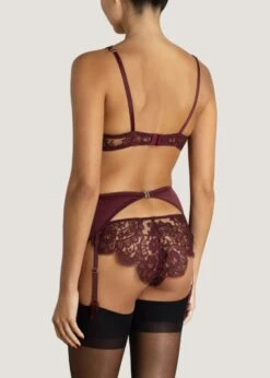 Camellia Suspender Knicker (Sienna) 13 Camellia Suspender Knicker (Sienna) -BLUEBELLA Sales Store coco de mer camellia suspender knicker high waist 2 in 1 panty underwear red lace sienna avec amour luxury lingerie F
