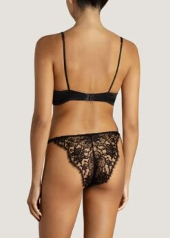Hera Brazilian Knicker (Black) 9 Hera Brazilian Knicker (Black) -BLUEBELLA Sales Store coco de mer hera brazilian knicker black lace silk luxury lingerie C