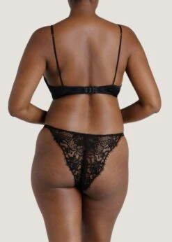 Hera Brazilian Knicker (Black) 11 Hera Brazilian Knicker (Black) -BLUEBELLA Sales Store coco de mer hera brazilian knicker black lace silk luxury lingerie E