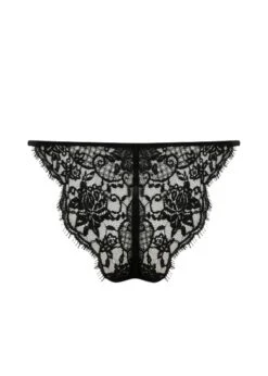 Hera Brazilian Knicker (Black) 13 Hera Brazilian Knicker (Black) -BLUEBELLA Sales Store coco de mer hera brazilian knicker black lace silk luxury lingerie G